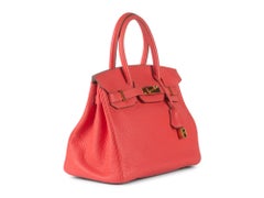 Hermes Birkin 30 Rouge Pivoine Togo Gold