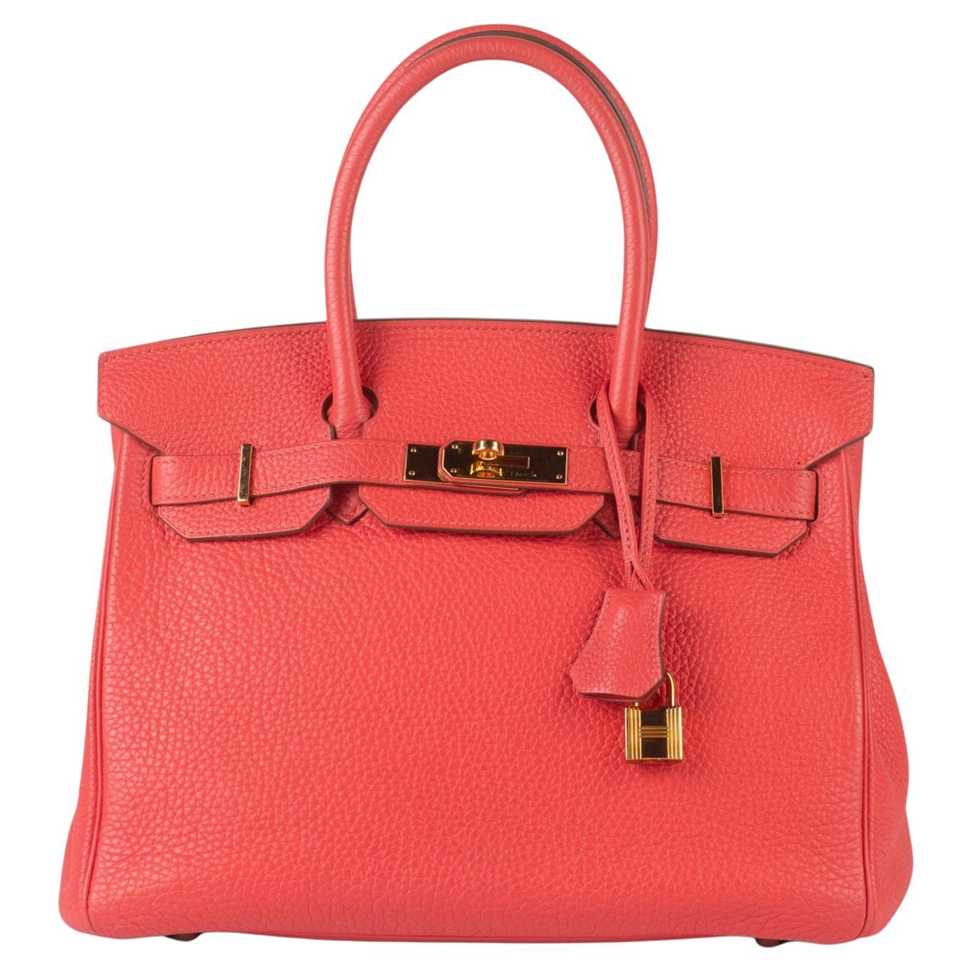 Hermes Birkin 30 Rouge Pivoine Togo Gold