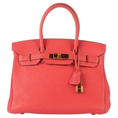 Hermes Birkin 30 Rouge Pivoine Togo Gold