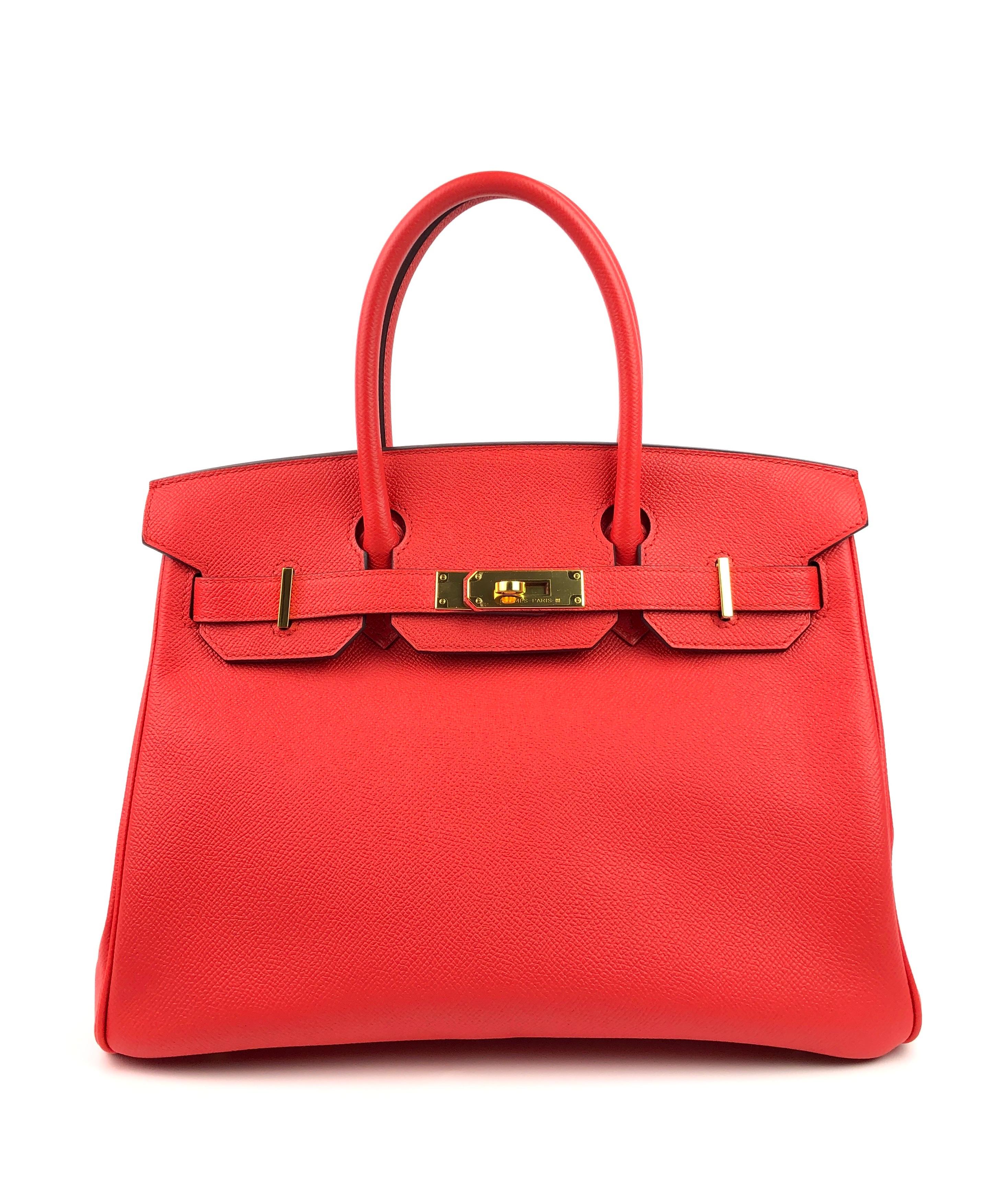 RARE Hermes Birkin 30 Rouge Tomate Red Epsom Gold Hardware. A Stamp 2017. Excellent Prisitne Condition Plastic on Hardware, Excellent corners and Structure.

Shop with Confidence from Lux Addicts. Authenticity Guaranteed! 