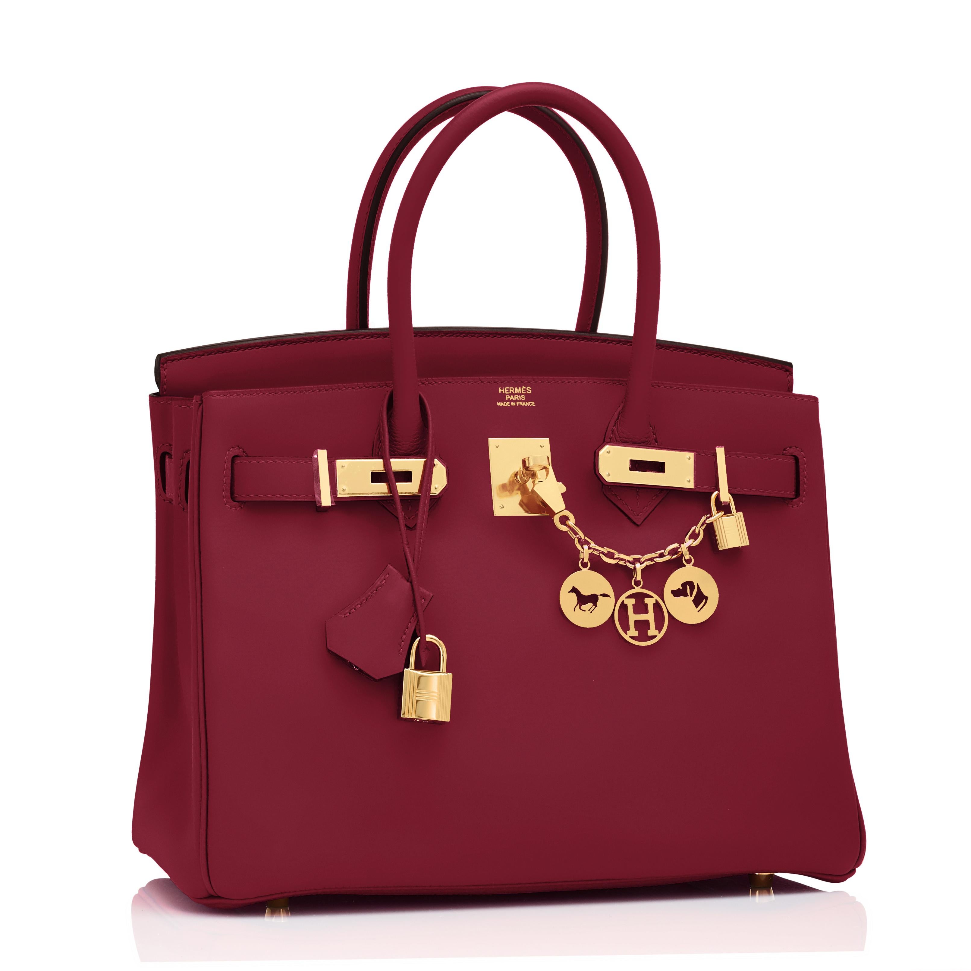 Hermes Rouge Vif Birkin 30cm Deep Red Jonathan Gold Bag Y Stamp, 2020
Drop-Dead Gorgeous Red!
Brand New in Box.  Store Fresh.  Pristine Condition (with plastic on hardware).
Just purchased from Hermes store! Bag bears new interior 2020 Y