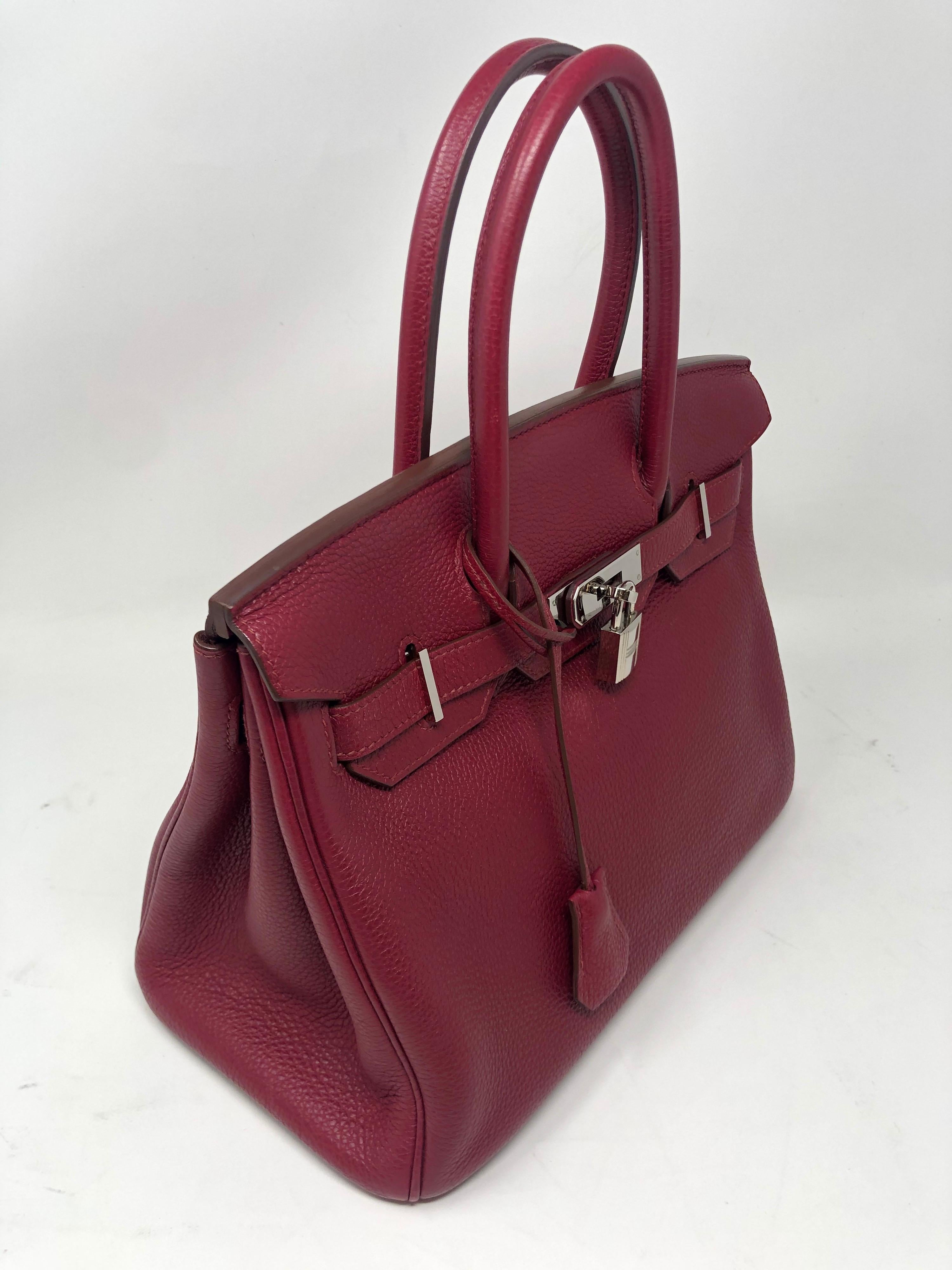 Hermes Birkin 30 Rubis Red  In Excellent Condition In Athens, GA