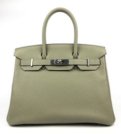 Hermes Birkin 30 Sauge Sage Gray Grey Palladium Hardware 2018