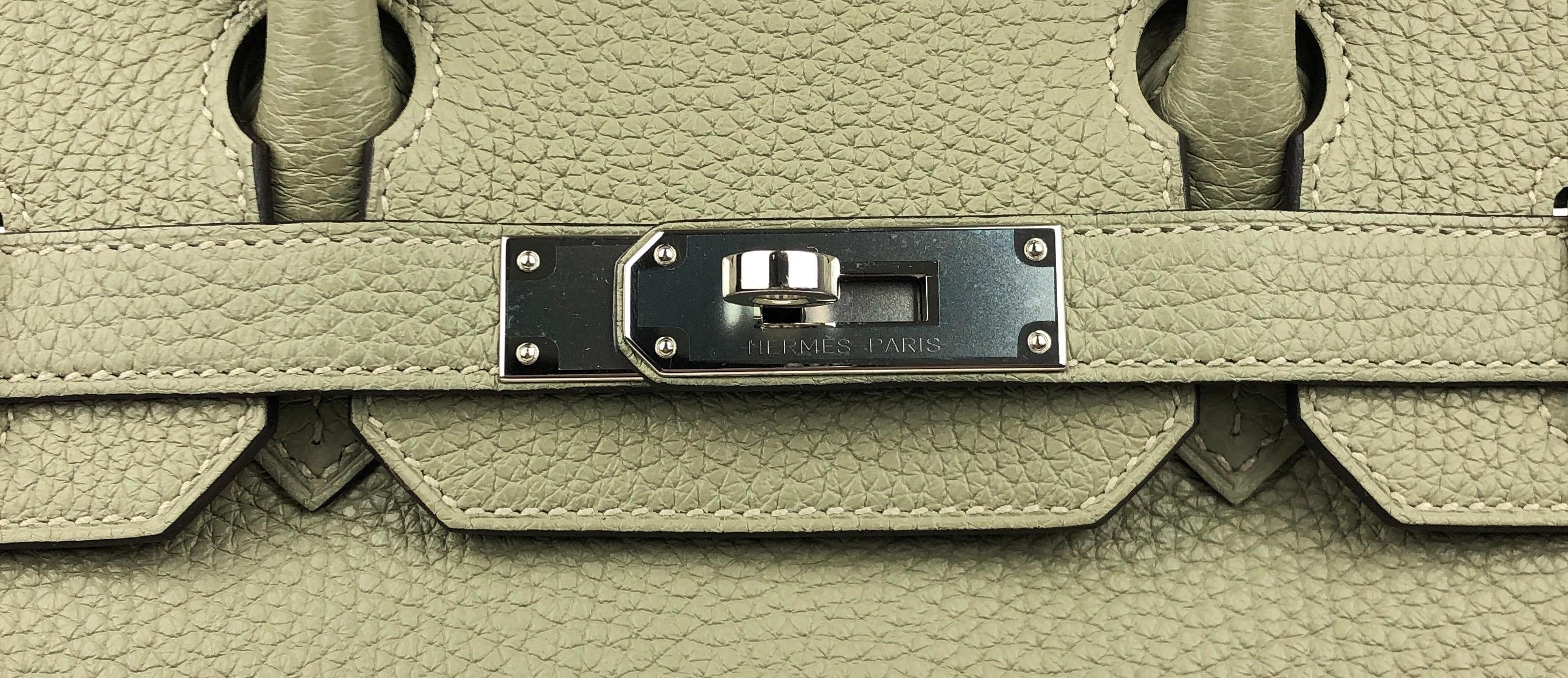 Hermes Birkin 30 Sauge Sage Gray Grey Palladium Hardware 2018 In Excellent Condition In Miami, FL
