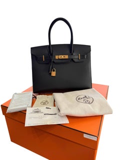 Hermès Birkin 30 Sellier Black Madame Leather With Gold Hardware Handbag