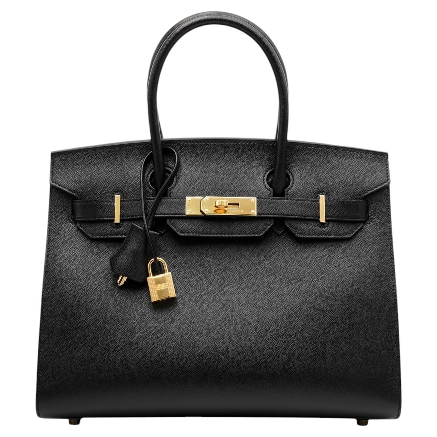Hermès Birkin 30 Sellier Black Madame Leather With Gold Hardware Handbag