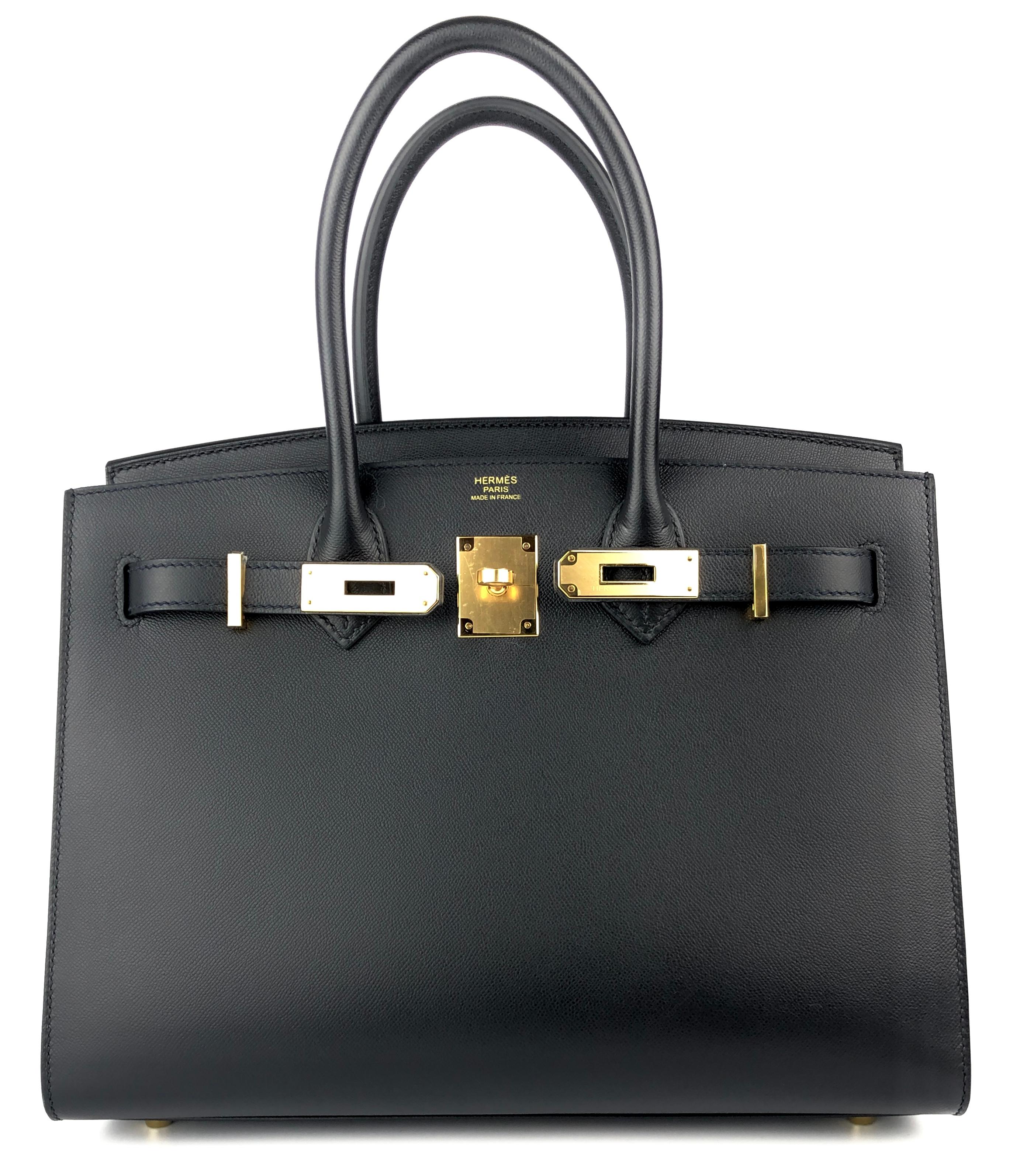 Hermes Birkin 30 Sellier Black Noir Madame Leather Gold Hardware  In New Condition In Miami, FL