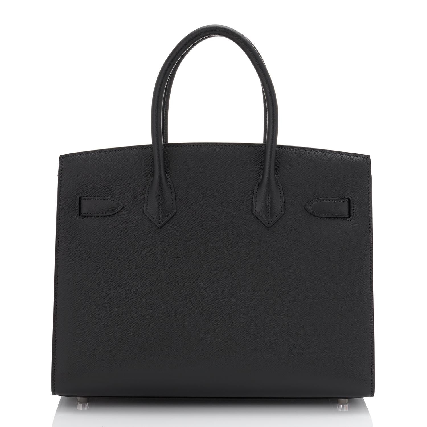 Hermes Birkin 30 Sellier Black Veau Madame Palladium Bag Y Stamp, 2020 RARE In New Condition In New York, NY