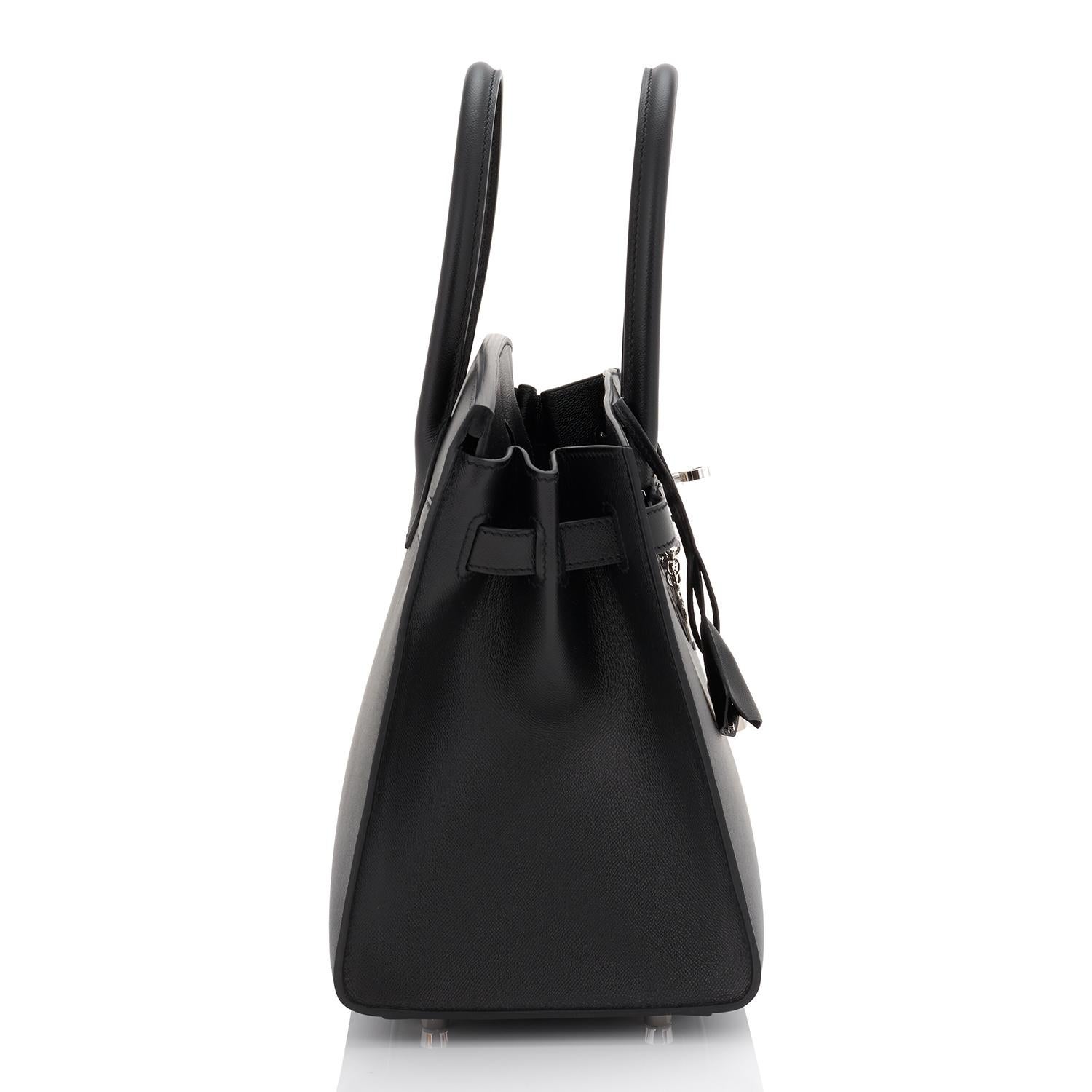 Women's Hermes Birkin 30 Sellier Black Veau Madame Palladium Bag Y Stamp, 2020 RARE