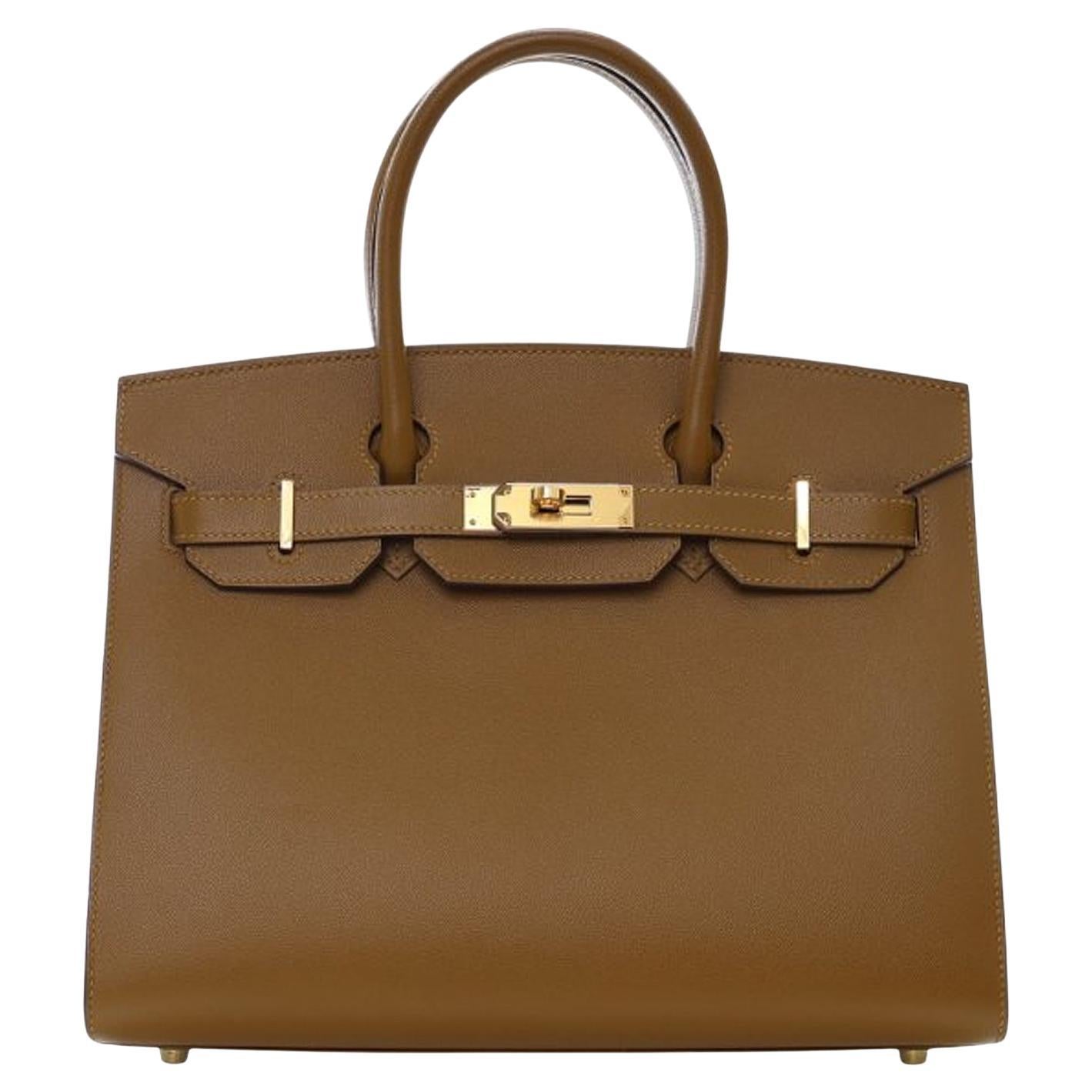 Hermes Birkin 30 Sellier Bronze Dore Veau Madame Leather With Gold Hardware For Sale