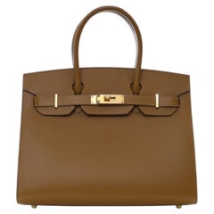 Hermes Birkin 30 Sellier Bronze Dore Veau Madame Leather With Gold Hardware