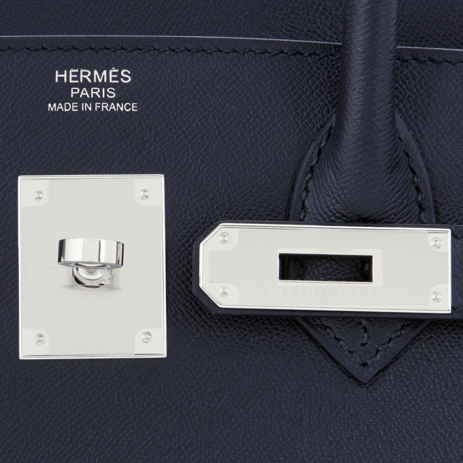 Hermes Birkin 30 Sellier Indigo Deep Navy Palladium Bag U Stamp, 2022 RARE 4