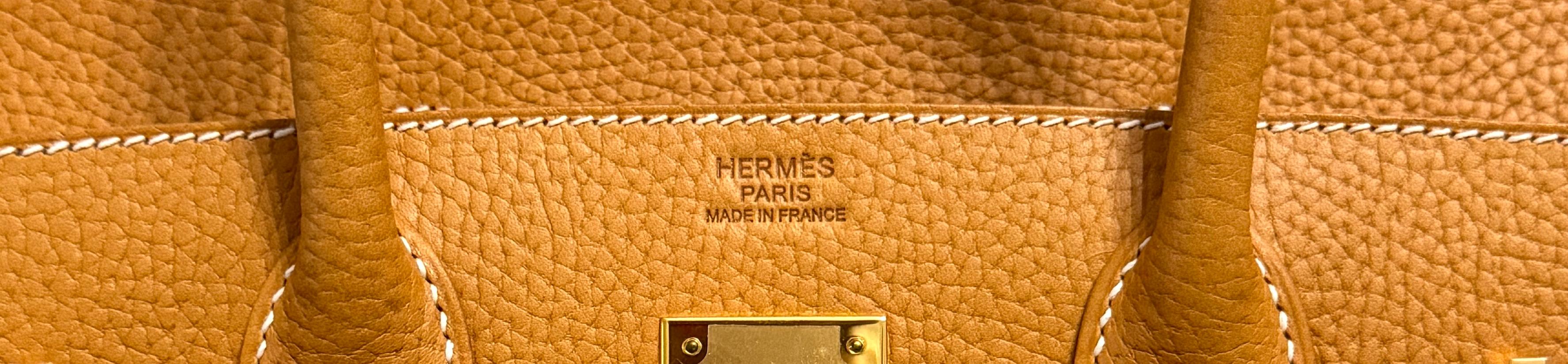  Hermes Birkin 30 Sellier Natural Sable Vache Naturelle Grainée Hardware RARE Unisexe 