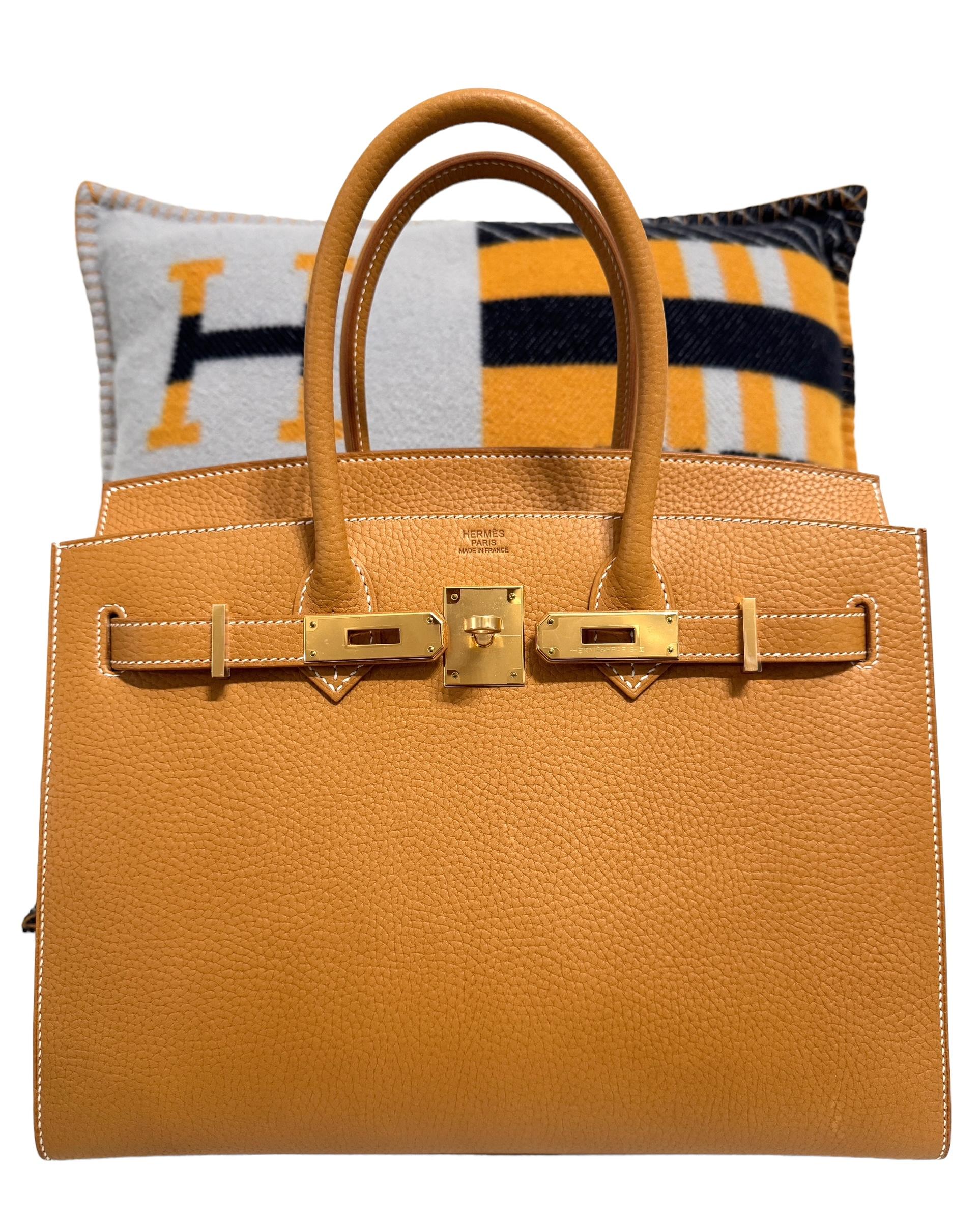 Hermes Birkin 30 Sellier Natural Sable Vache Naturelle Grainée Hardware RARE 2