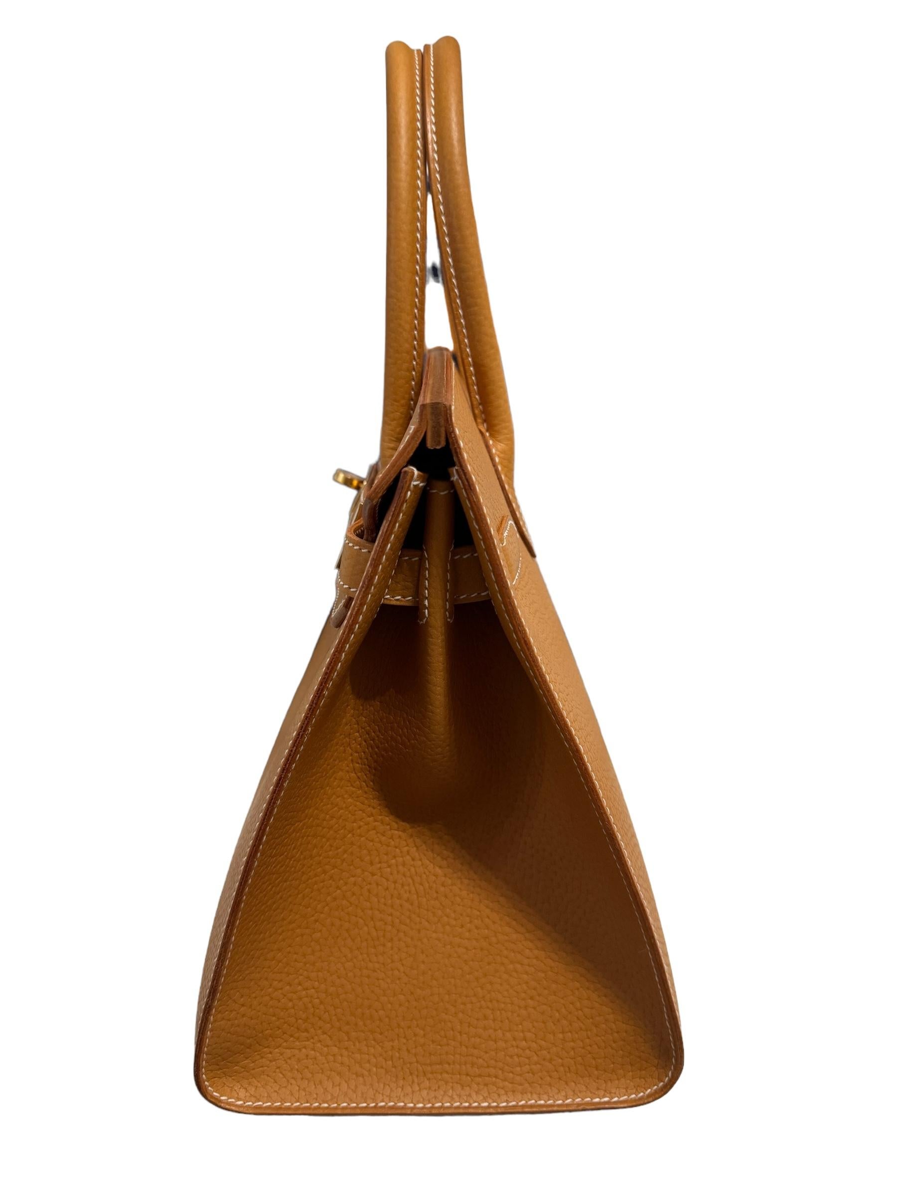 Hermes Birkin 30 Sellier Natural Sable Vache Naturelle Grainée Hardware RARE 3