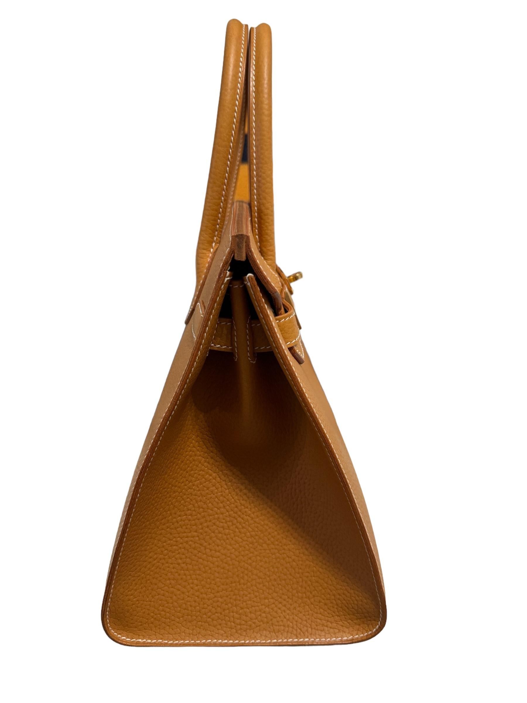 Hermes Birkin 30 Sellier Natural Sable Vache Naturelle Grainée Hardware RARE 4