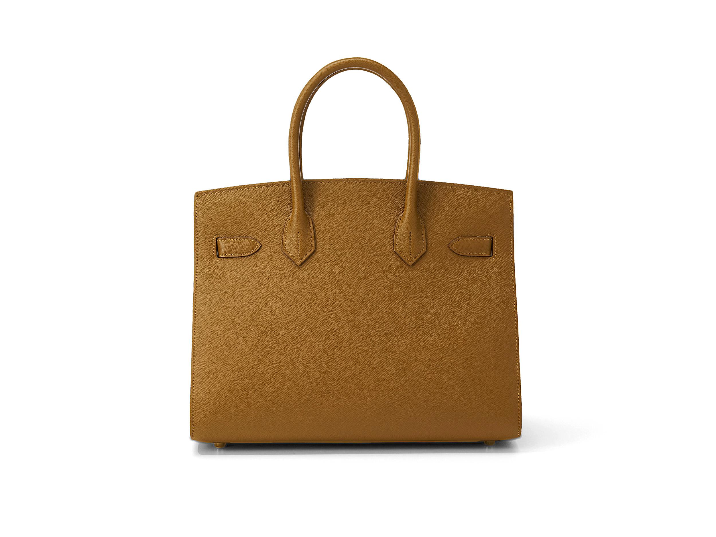 Marrone Hermès Birkin 30 Sellier Veau Madame Bronzo Dore Hardware Oro in vendita