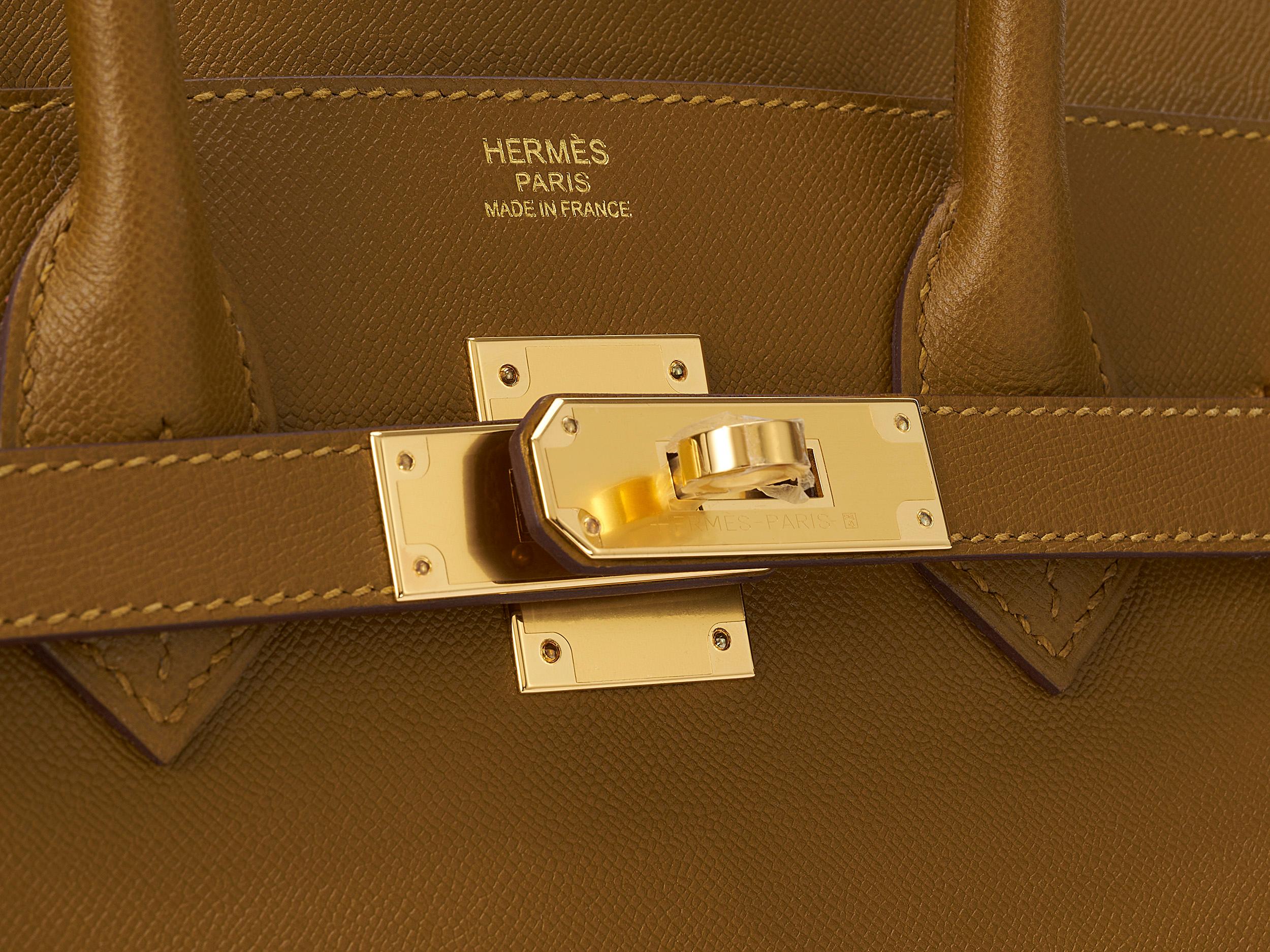 Hermès Birkin 30 Sellier Veau Madame Bronzo Dore Hardware Oro in vendita 1