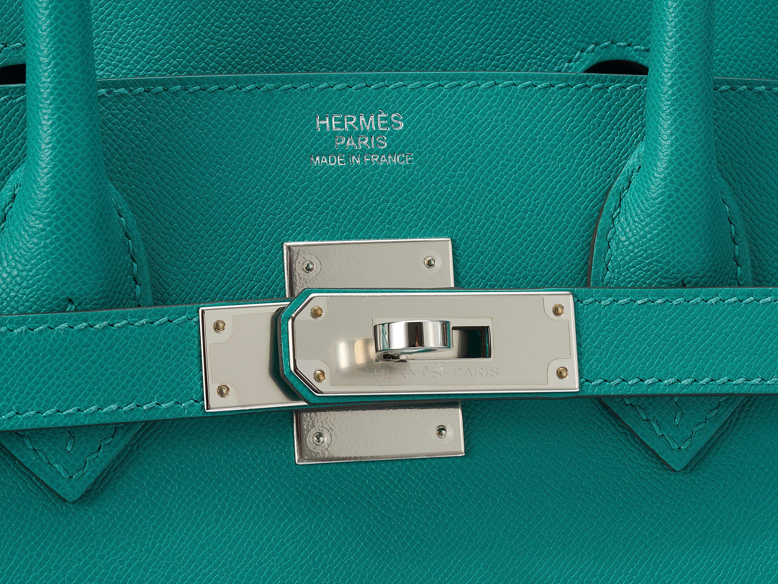 Hermès Birkin 30 Sellier Veau Madame Vert Verone Palladium Hardware For Sale 1