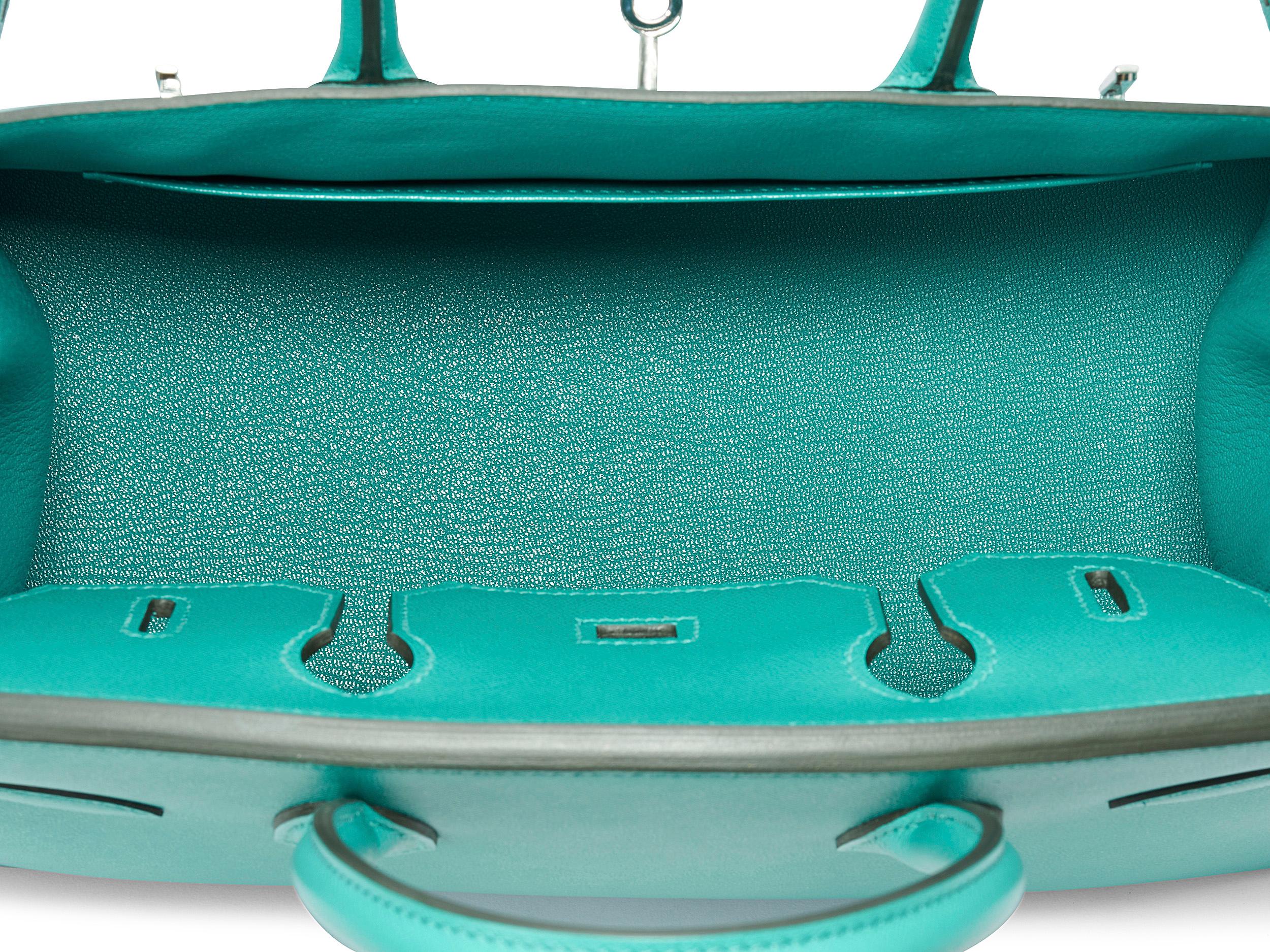 Hermès Birkin 30 Sellier Veau Madame Vert Verone Palladium Hardware For Sale 3