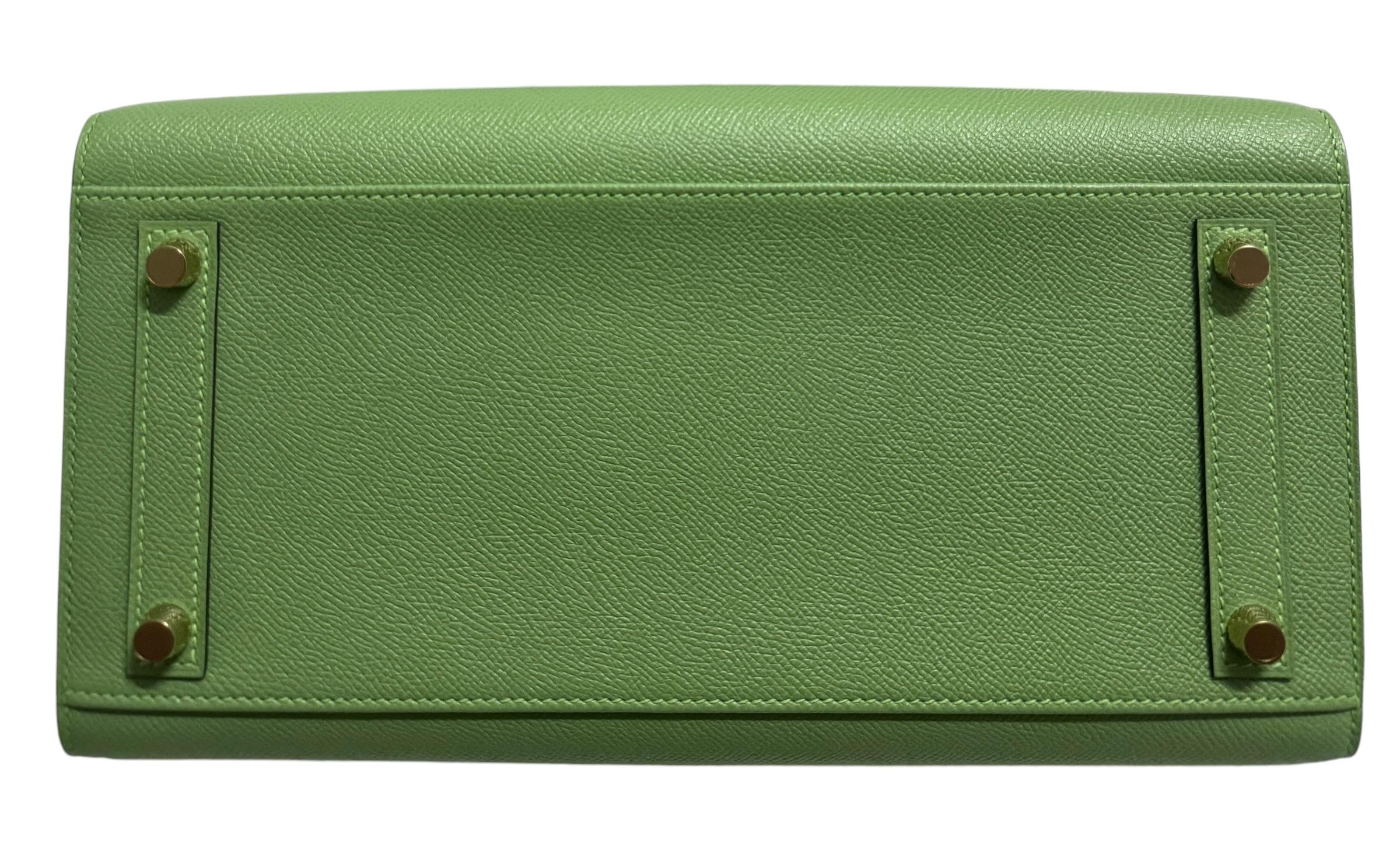 Hermes Birkin 30 Sellier Vert Criquet Green Epsom Gold Hardware NEW 8