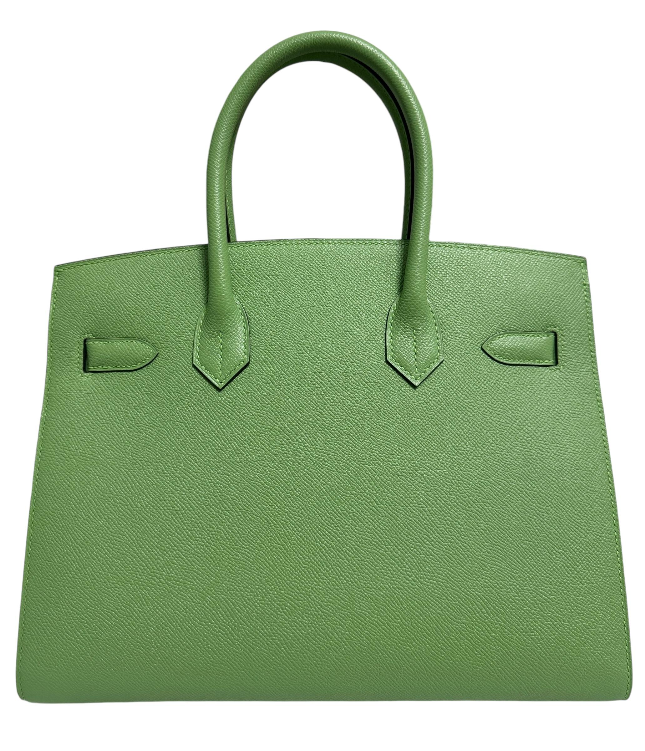 Hermes Birkin 30 Sellier Vert Criquet Green Epsom Gold Hardware NEW 1