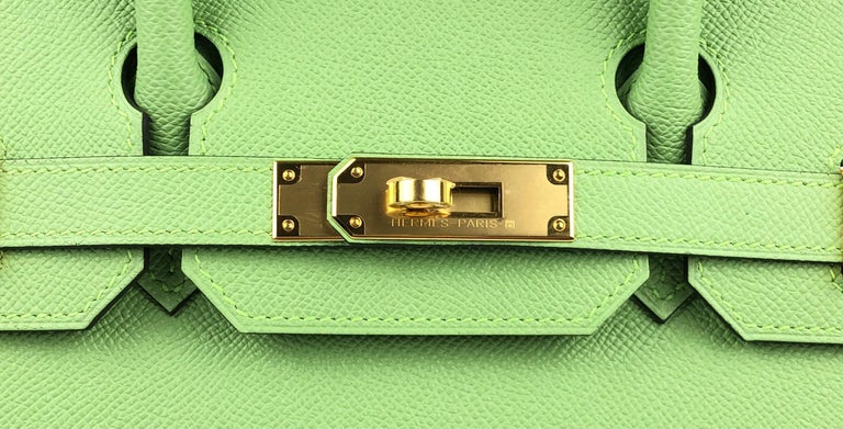 Hermes Birkin 30 Sellier Vert Criquet Green Epsom Gold Hardware NEW at  1stDibs