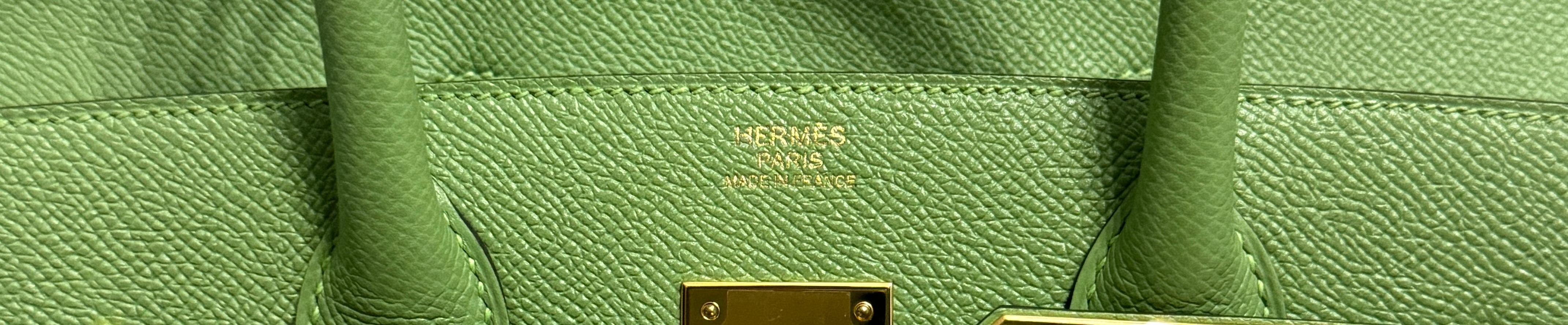 Hermes Birkin 30 Sellier Vert Criquet Green Epsom Gold Hardware NEW 3