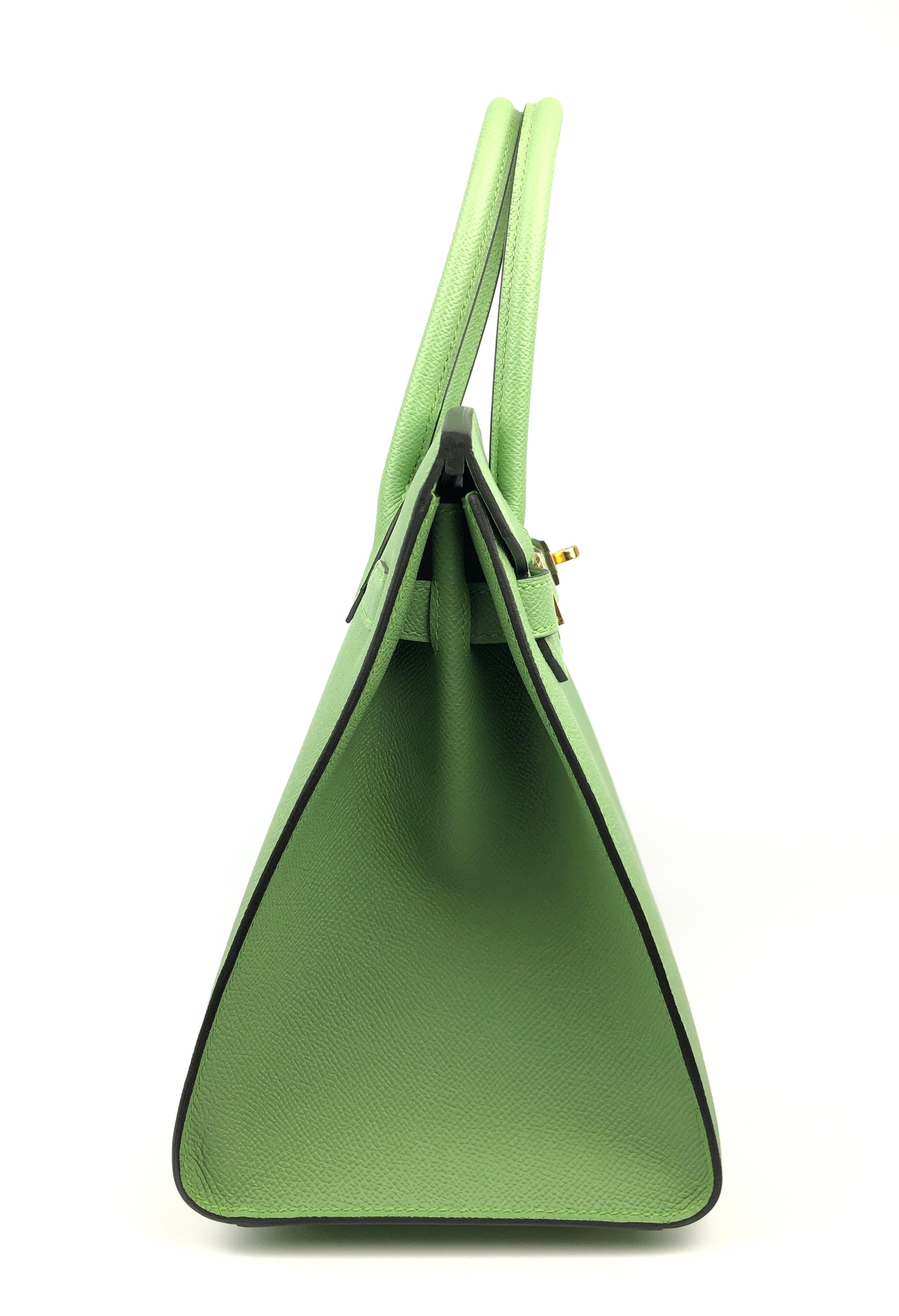 Hermes Birkin 30 Sellier Vert Criquet Green Epsom Gold Hardware NEW 3