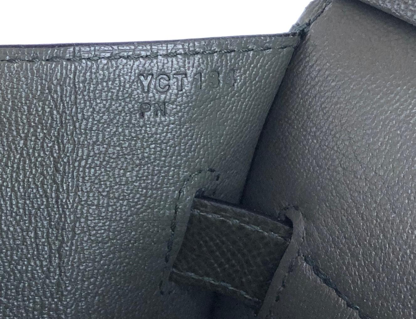 Hermes Birkin 30 Sellier Vert de Gris Green Gray Epsom Leather Gold Hardware For Sale 4