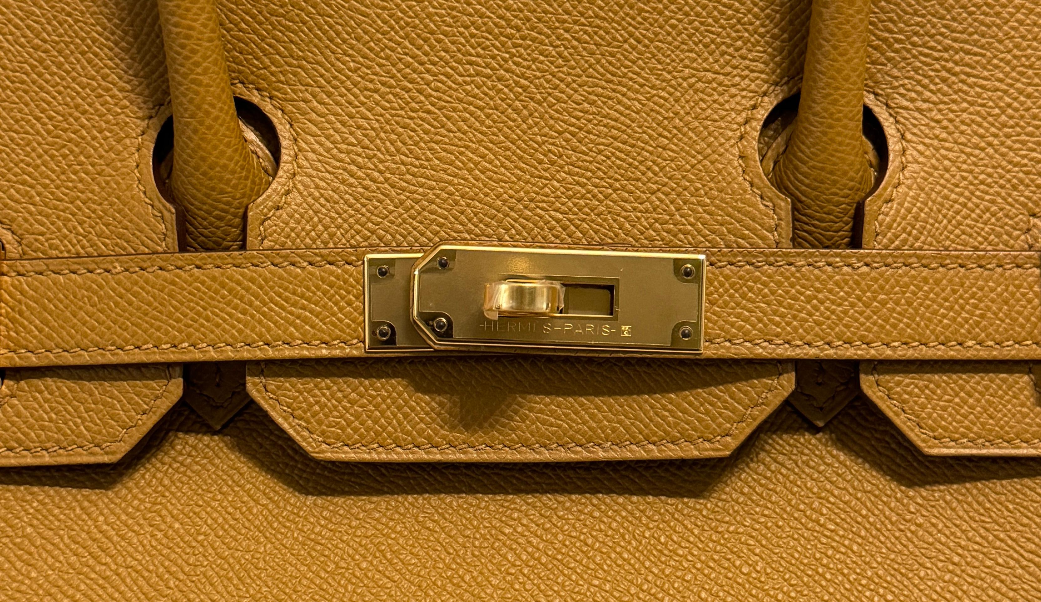 Women's or Men's Hermes Birkin 30 Sesame Tan Epsom Leather Gold Hardware