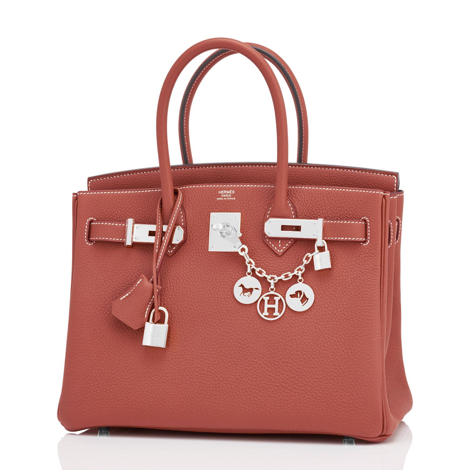 BANK WIRE PRICE ONLY!
Order will be cancelled if not paid by wire.
Chicjoy is pleased to present this gorgeous Hermes Birkin 30 in Sienne Togo
Don't miss this rare Birkin in Sienne, the new gorgeous and rich cognac color from Hermes.
Just purchased