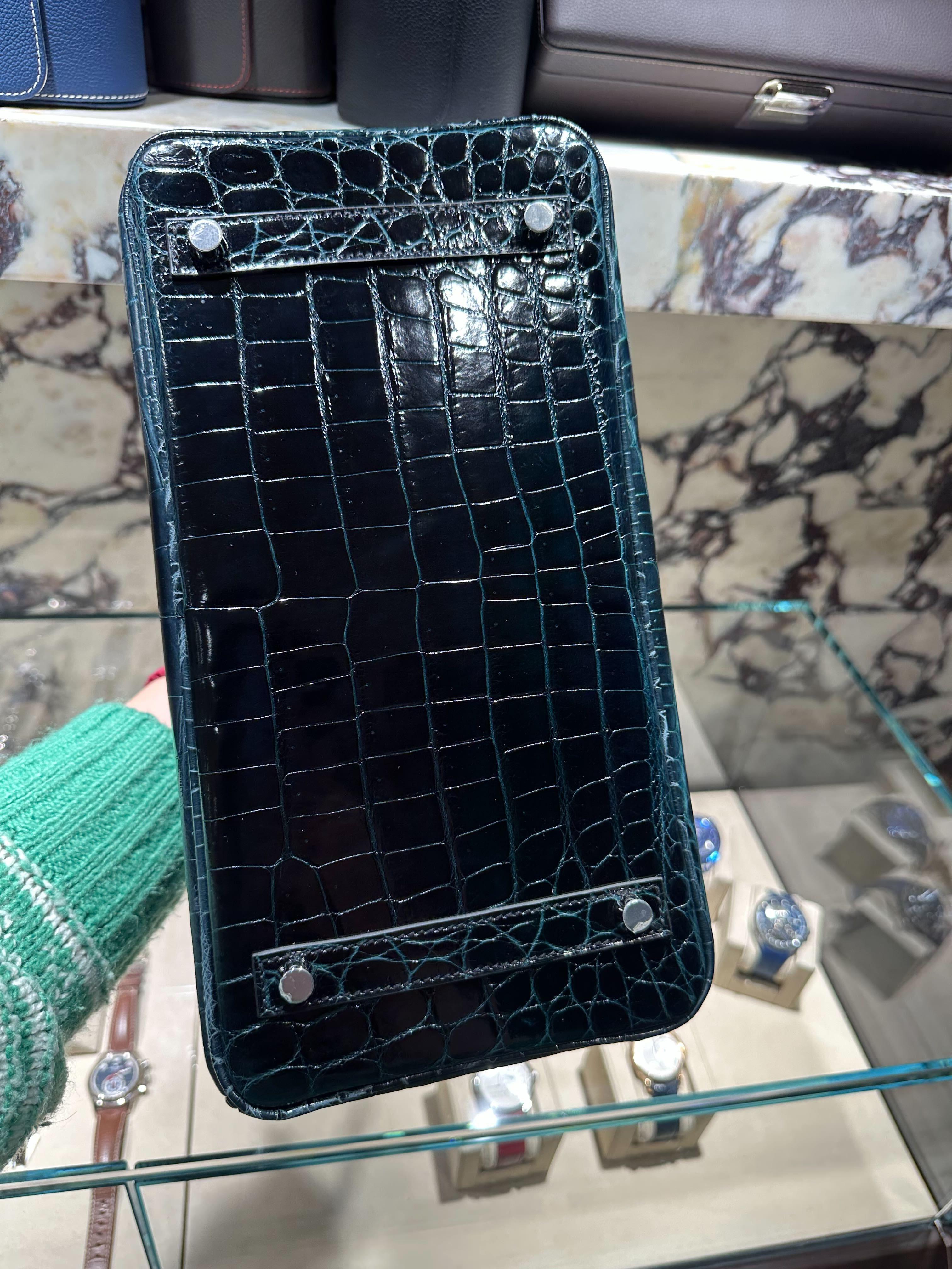 Hermès Vert Rousseau Birkin 30 Smooth Niloticus Crocodile Palladium Hardware 2