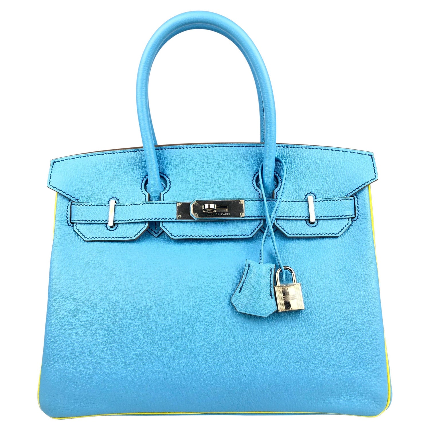 Hermes Birkin 30 Bag Blue Celeste Gold Hardware Epsom Leather For Sale at  1stDibs | hermes birkin 30 price