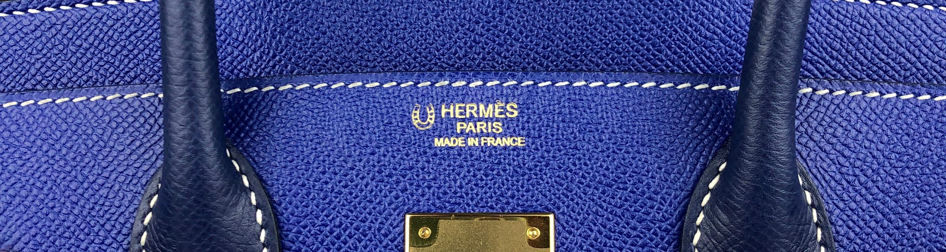 Hermes Birkin 30 Special Order Blue Electric Blue Sapphire Epsom Gold Hardware 1