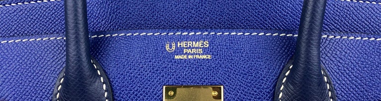 Hermes Birkin 30 Bleu Saphir Epsom Gold Hardware in 2023