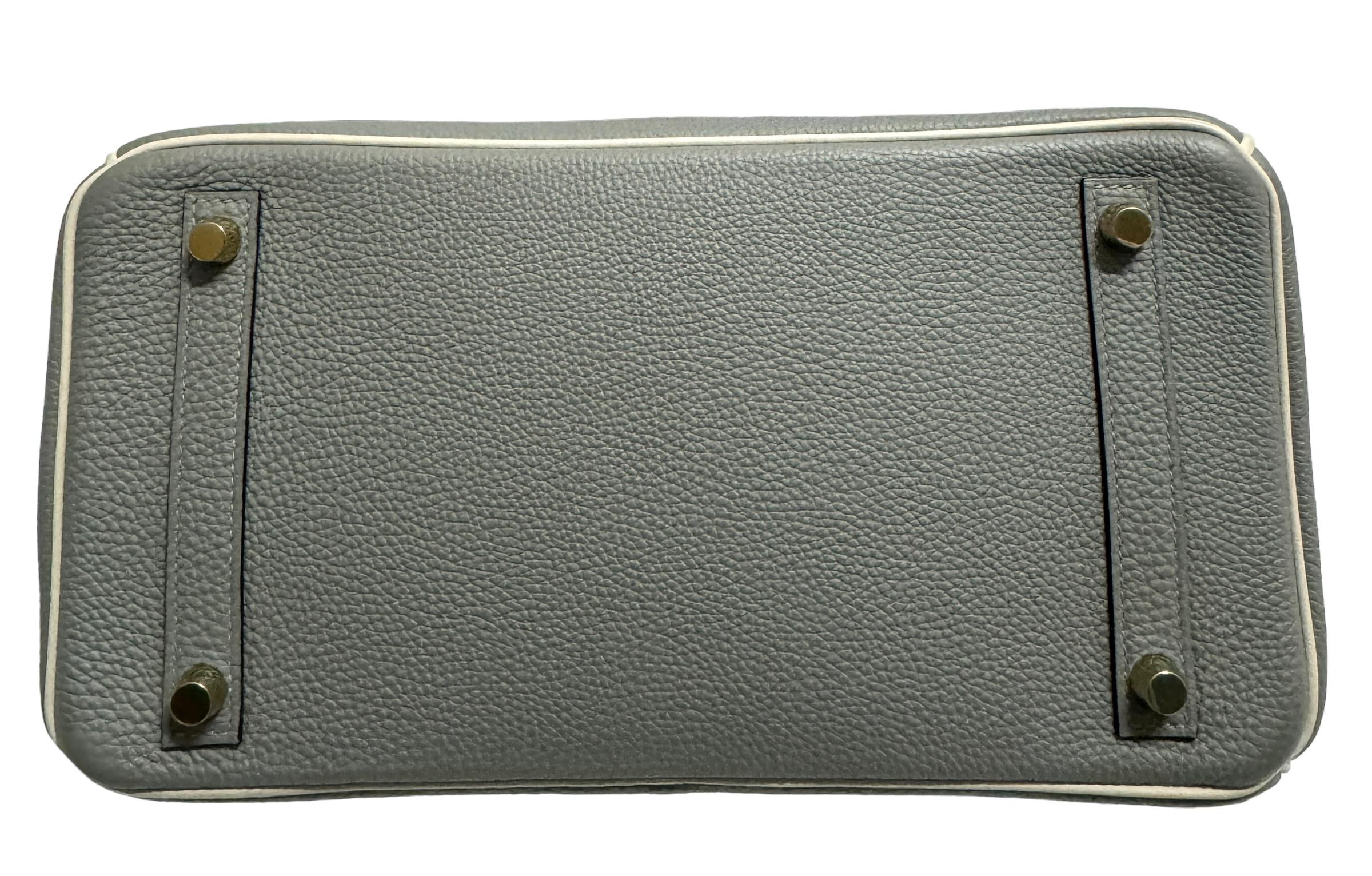 Hermes Birkin 30 Special Order Gris Mouette Gray & Craie Leather Gold Hardware 7