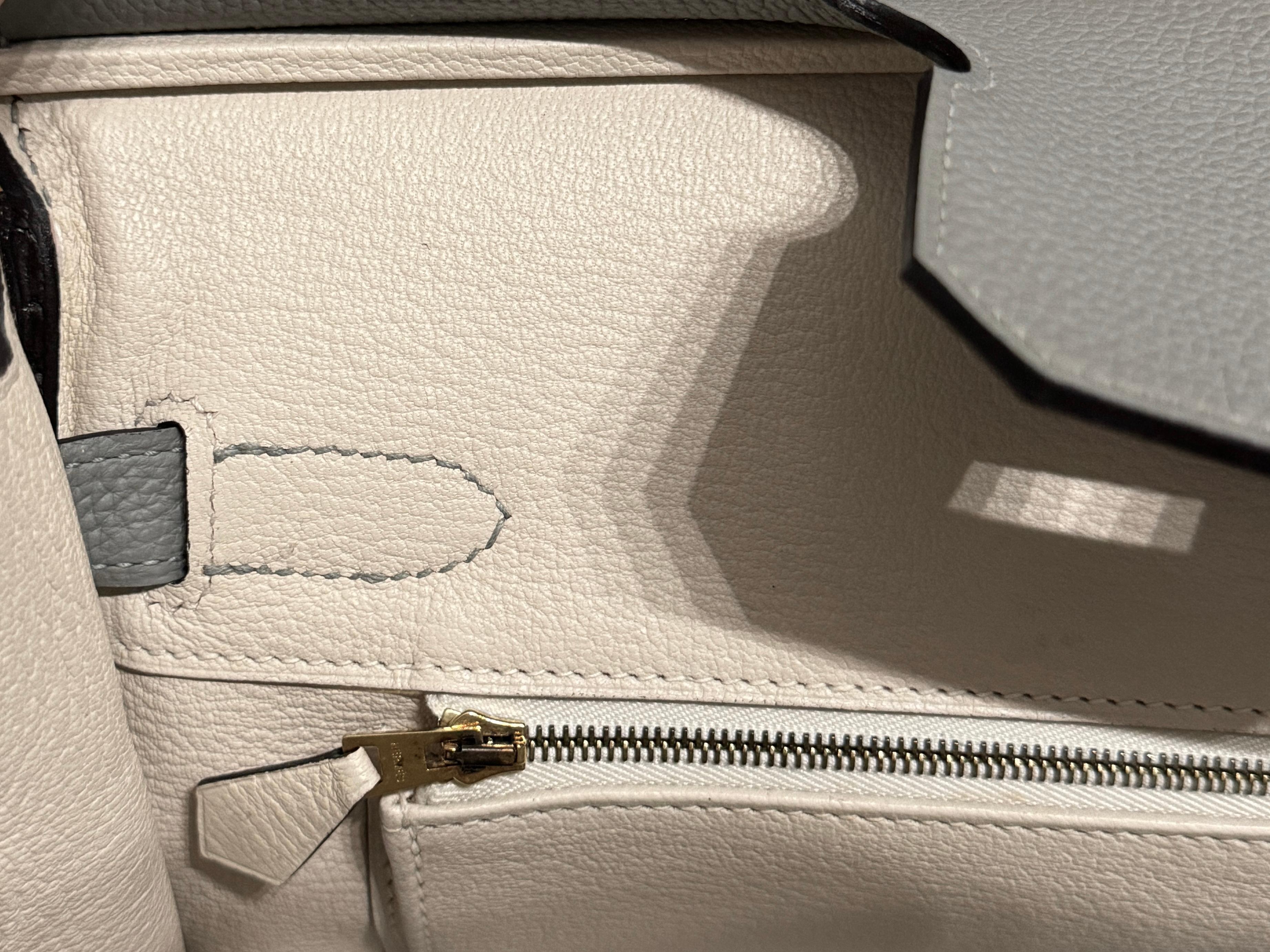 Hermes Birkin 30 Special Order Gris Mouette Gray & Craie Leather Gold Hardware 3
