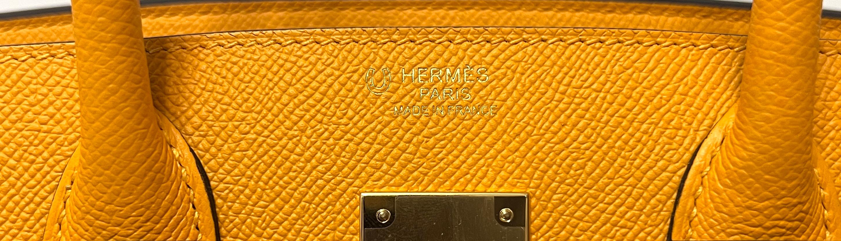 Orange Hermes Birkin 30 Special Order HSS Jaune D'or Yellow Epsom Gold Hardware 2021