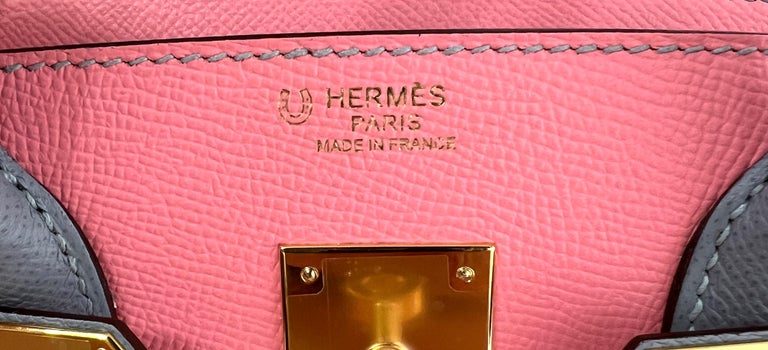 Hermes Birkin 30 Special Order Pink Rose Confetti Blue Glacier