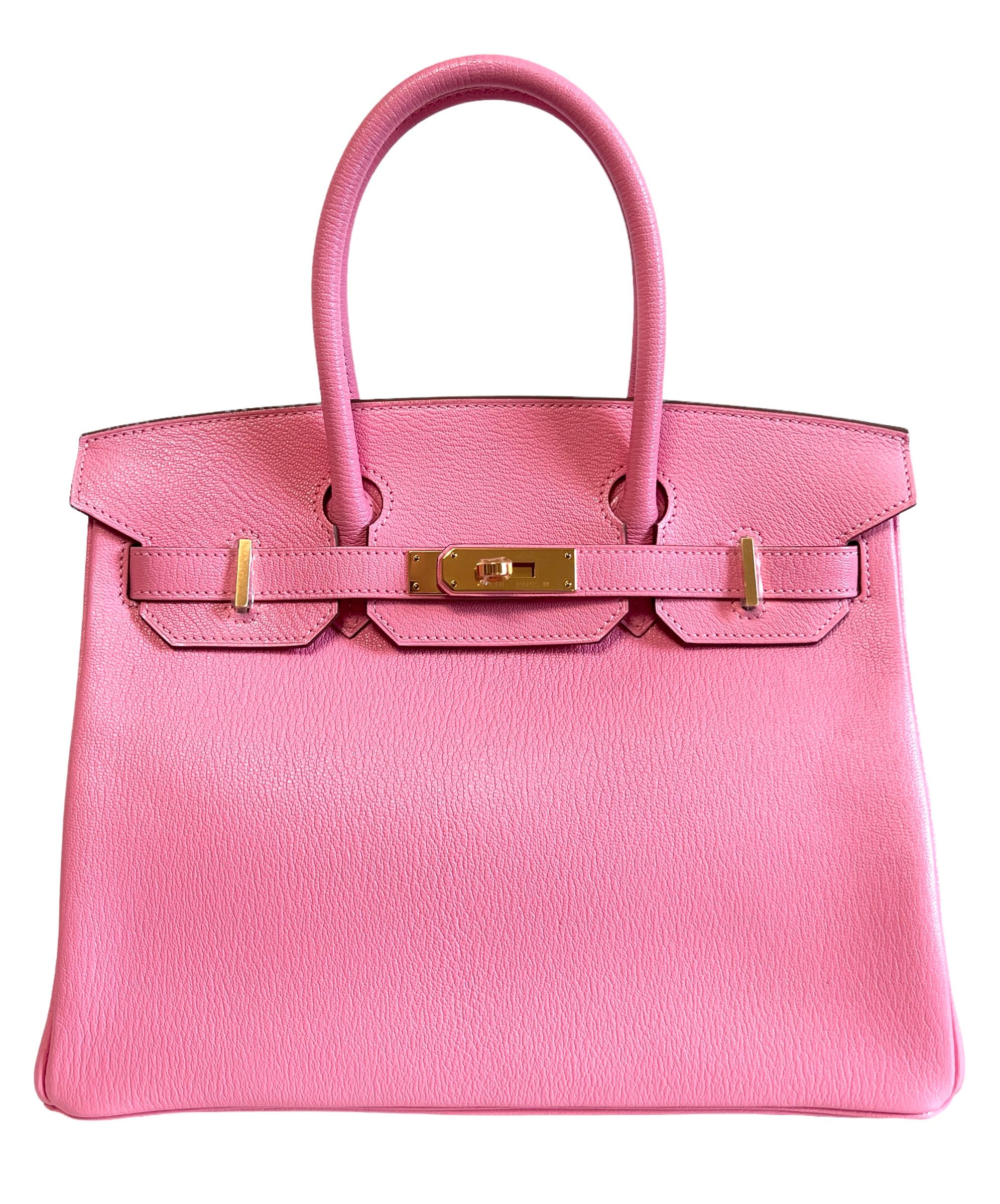 Stunning Ultra Rare Only one for sale on the market! Hermes Birkin 30 Rose Confetti Pink Chèvre Leather Gold Hardware. As new uncarried with Plastic on all Hardware and feet. 

Shop with confidence from Lux Addicts. Authenticity Guaranteed!