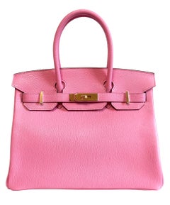Hermes Birkin 30 Special Order Rose Confetti Pink Chèvre Leather Gold Hardware