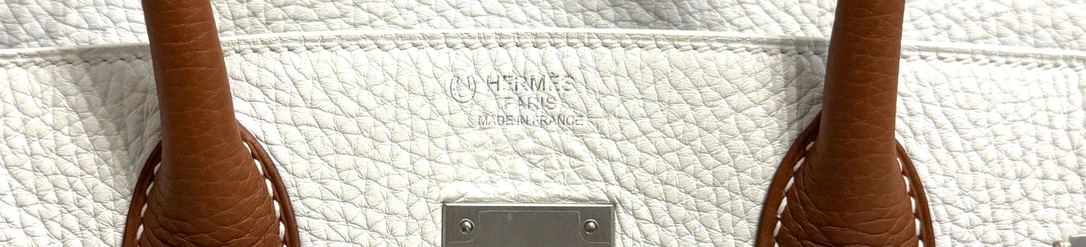 Hermes Birkin 30 Special Order White & Gold Leather Brushed Palladium Hardware 1