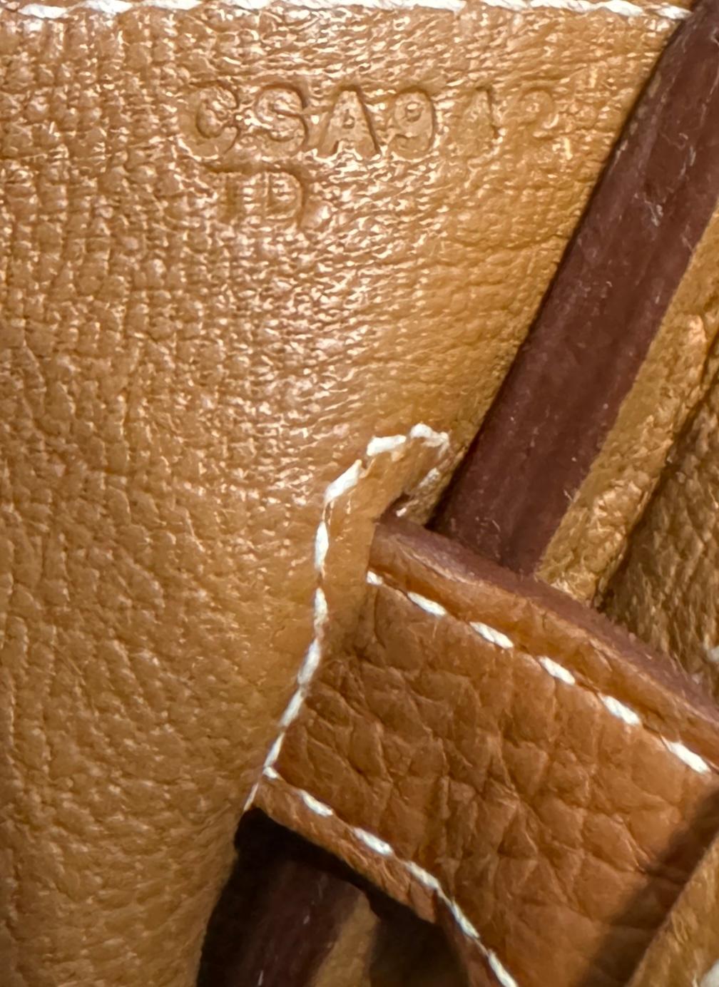 Hermes Birkin 30 Special Order White & Gold Leather Brushed Palladium Hardware 5