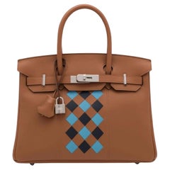 Hermes Birkin 30 Swift Epsom Tressage Gold/Bleu du Nord/Bleu Indigo Limited
