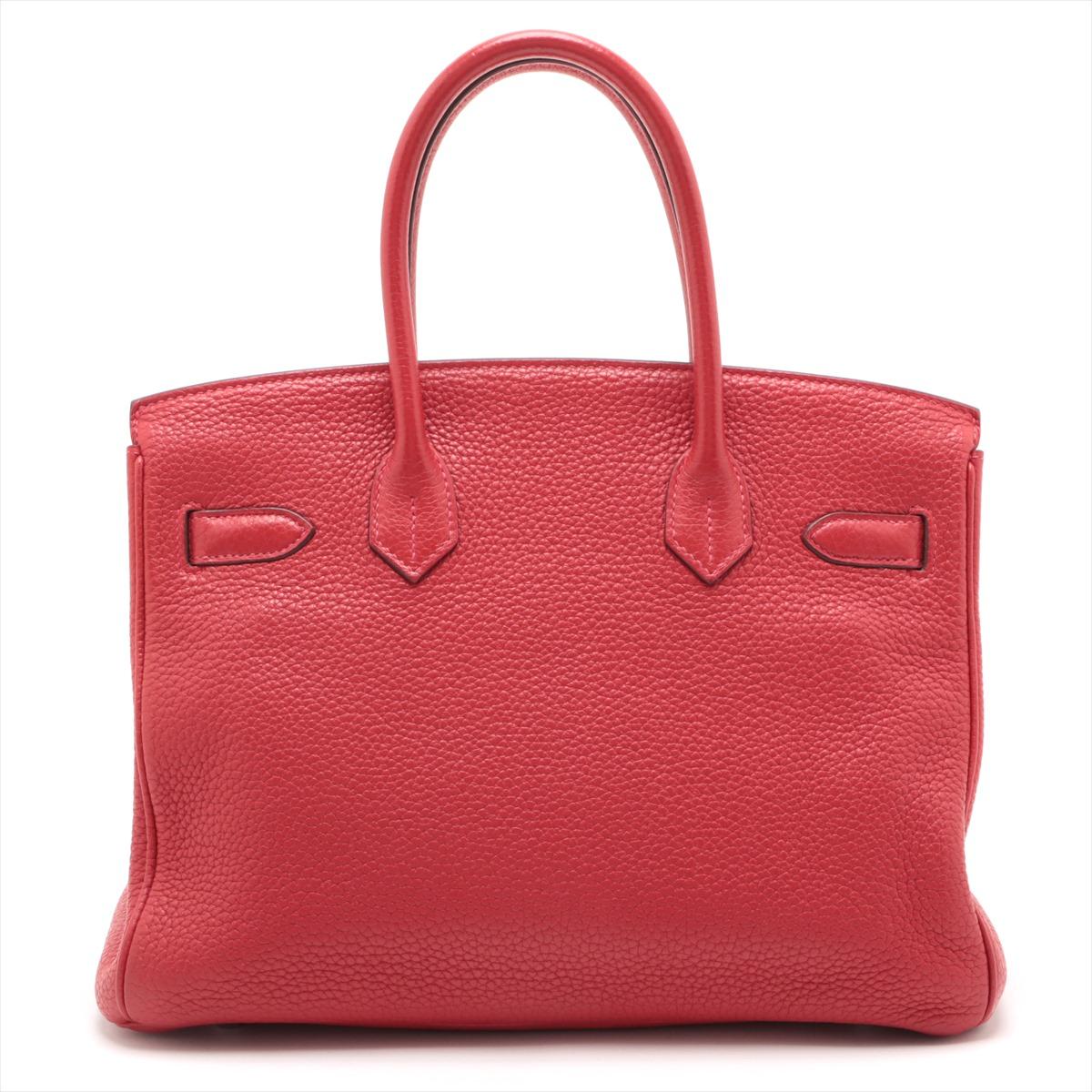 Hermes Birkin 30 Taurillon Clemence Rouge In Good Condition For Sale In Indianapolis, IN