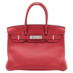 Hermes Birkin 30 Taurillon Clemence Rouge, Taurillon