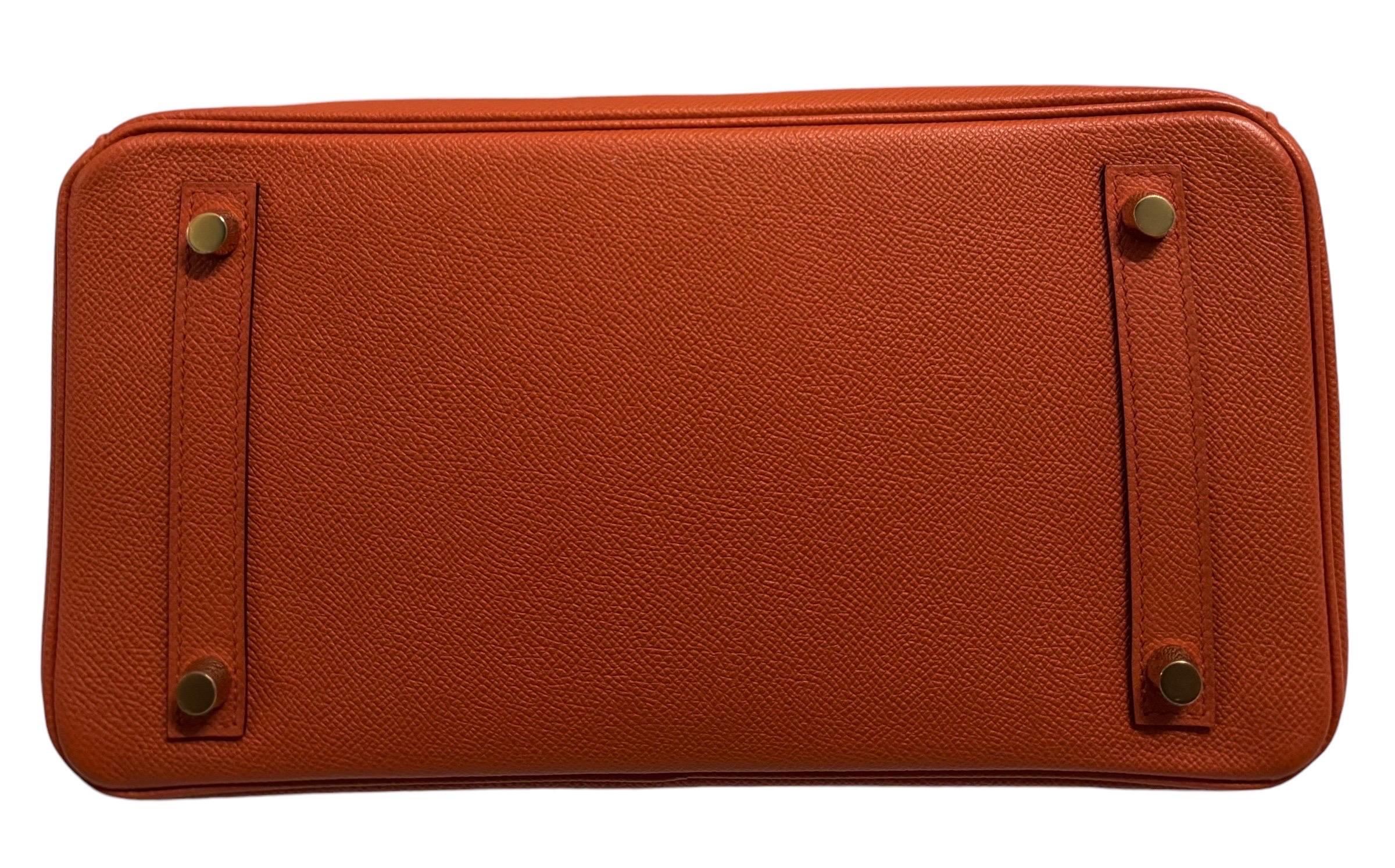 Women's or Men's Hermes Birkin 30 Terre Battue Epsom Leather complimented by Gold Hardware.