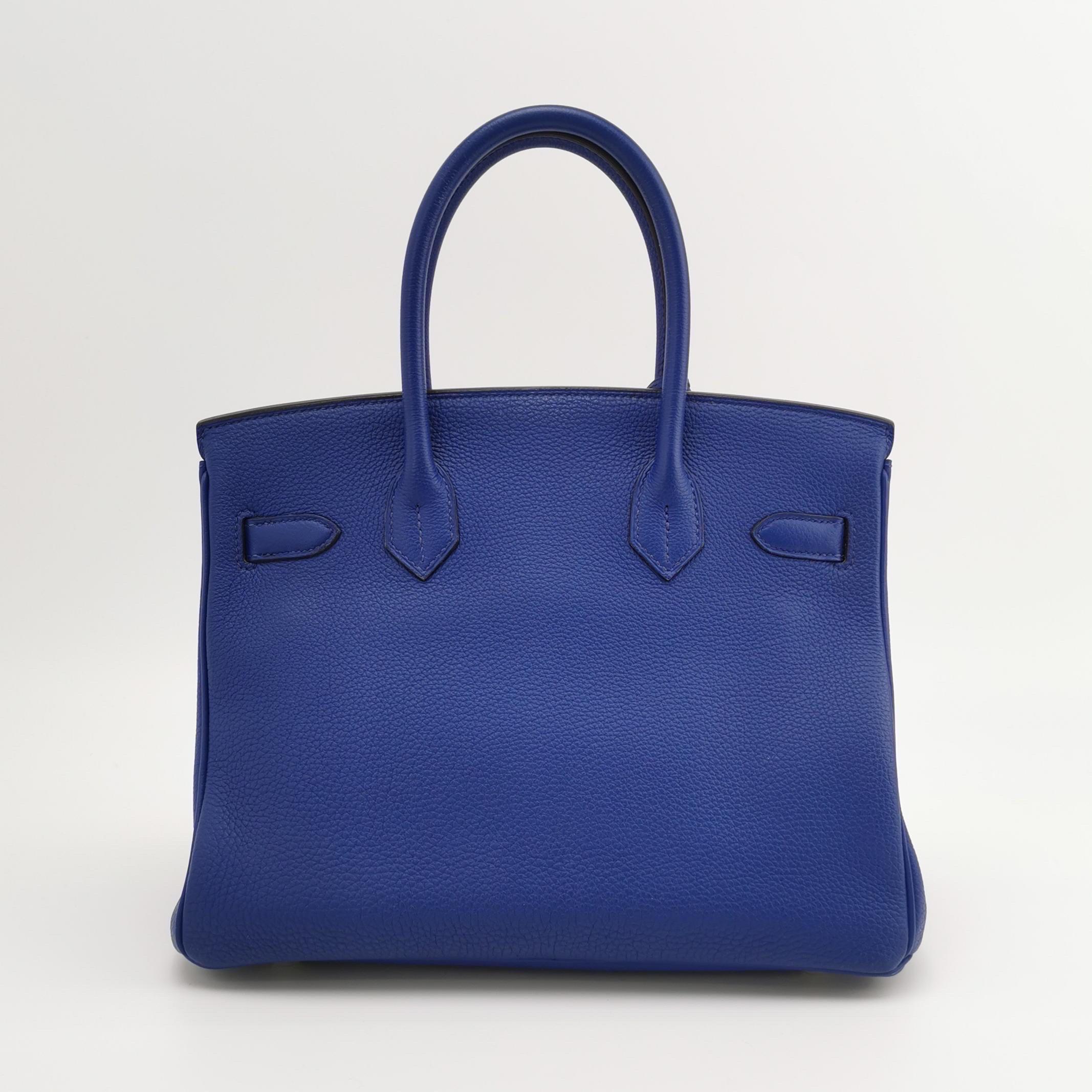 Purple Hermes Birkin 30 Togo 71 Bleu France  Calfskin Gold Hardware 2014
