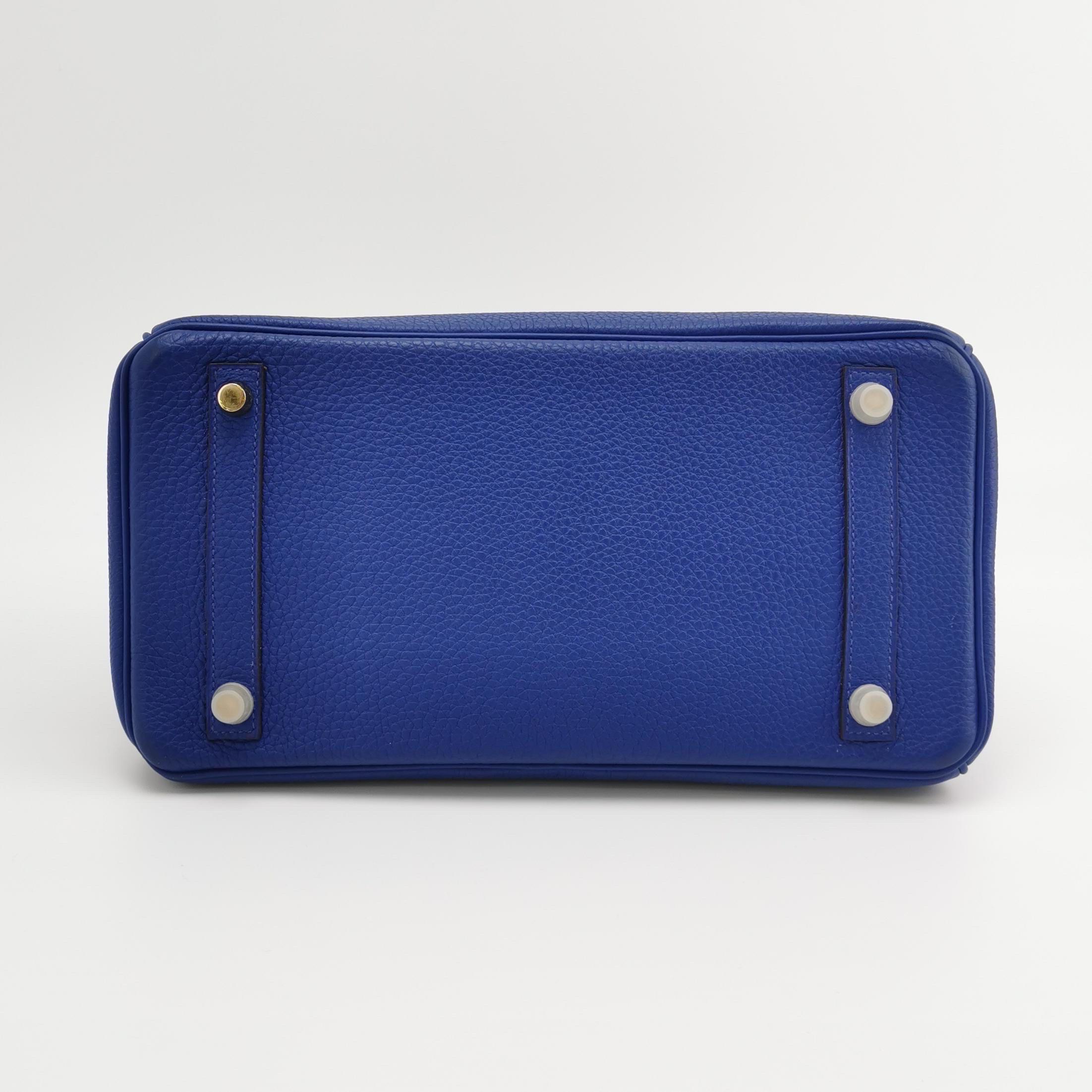 Hermes Birkin 30 Togo 71 Bleu France  Calfskin Gold Hardware 2014 In Good Condition In AUBERVILLIERS, FR